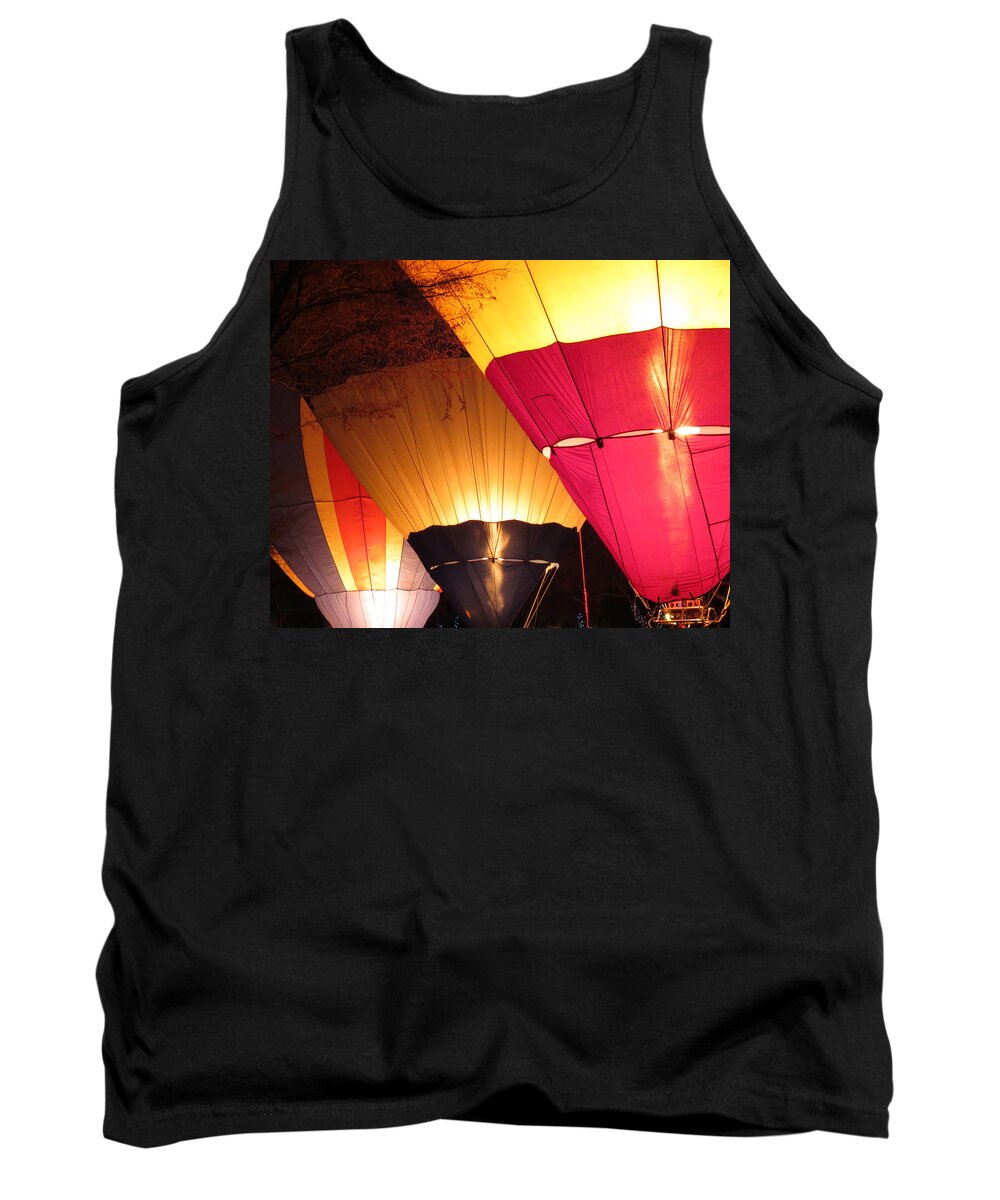 Flying Tank Top featuring the photograph Balloons at Night by Laurel Powell