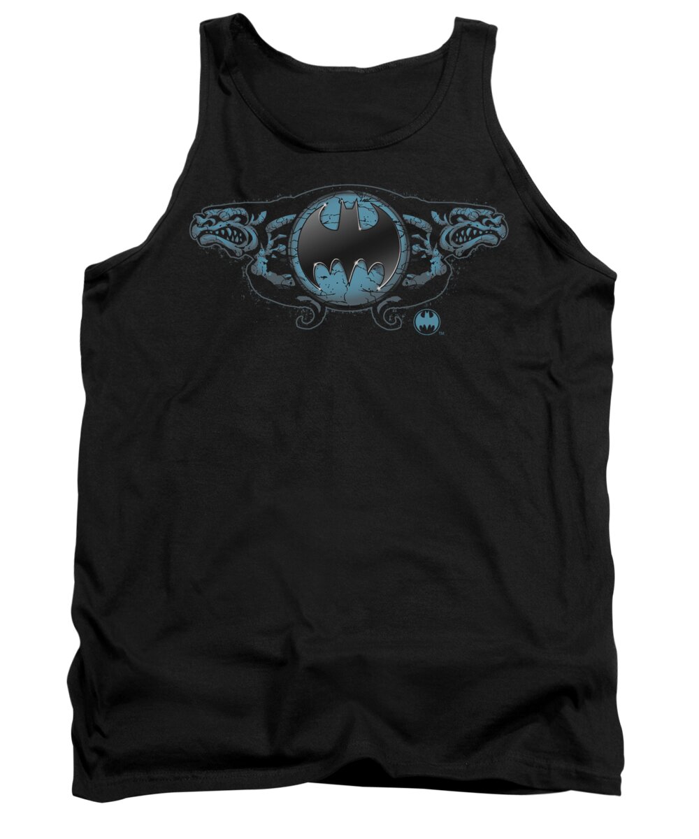 Batman Tank Top featuring the digital art Batman - Two Gargoyles Logo by Brand A