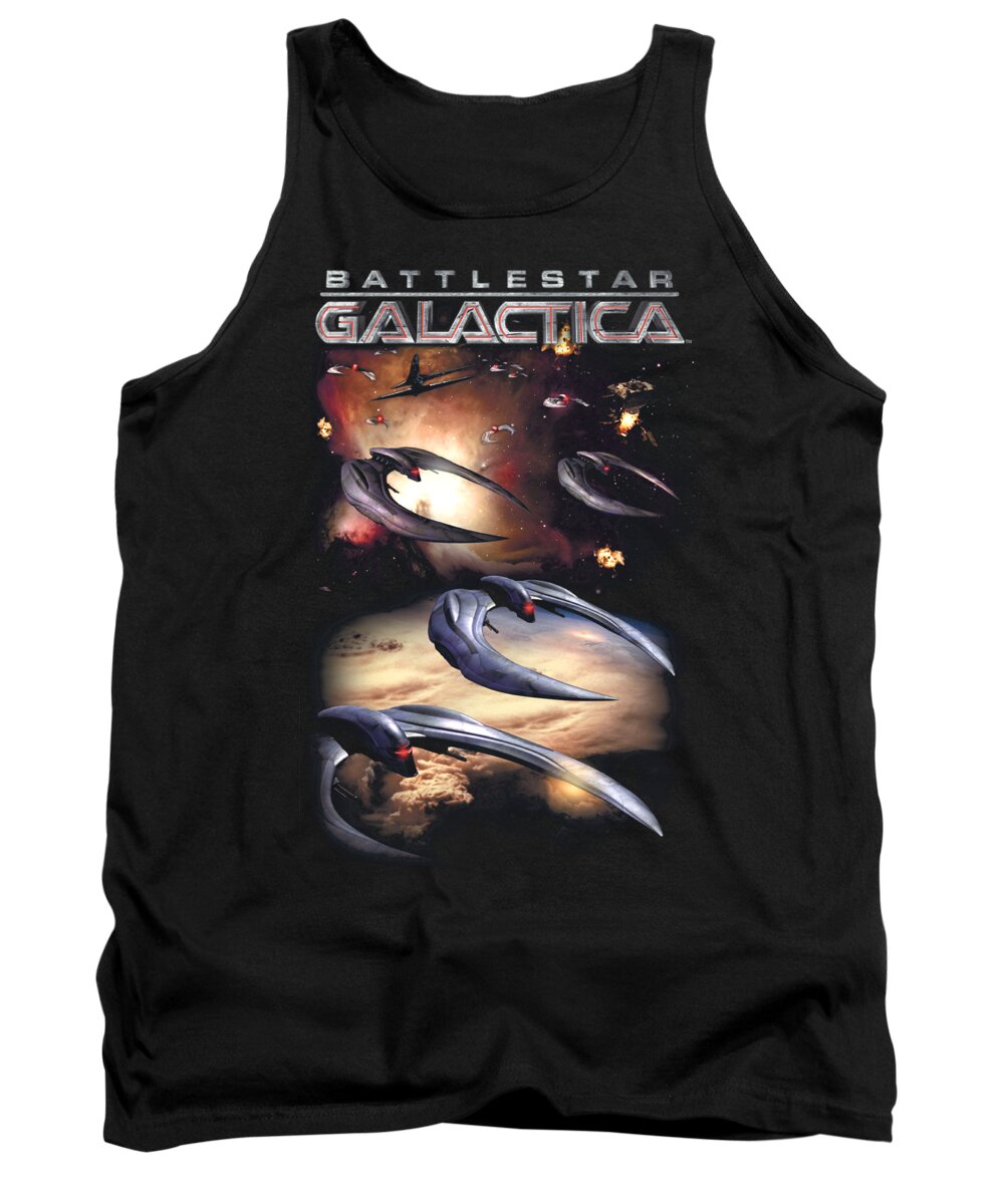  Tank Top featuring the digital art Battlestar Galactica (new) - When Cylons Attack by Brand A