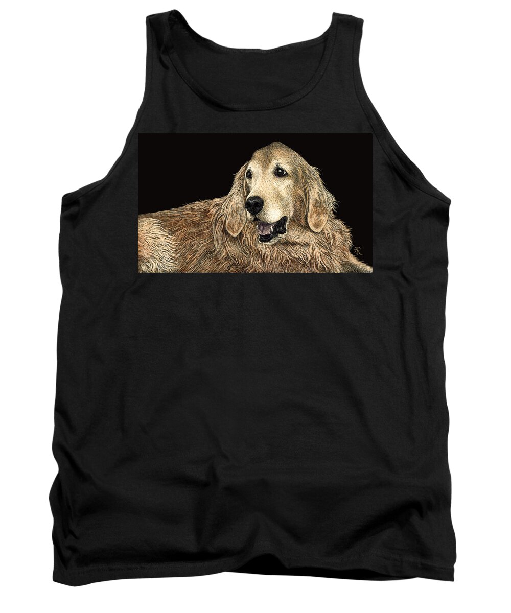 Dog Tank Top featuring the drawing Bear by Ann Ranlett