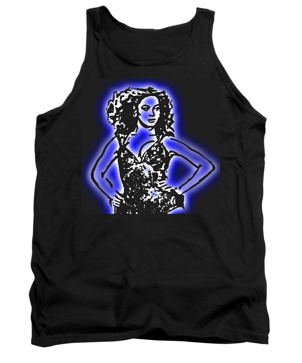 Beyonce Tank Top featuring the digital art Beyonce Radiant and Glowing by Tommy Midyette