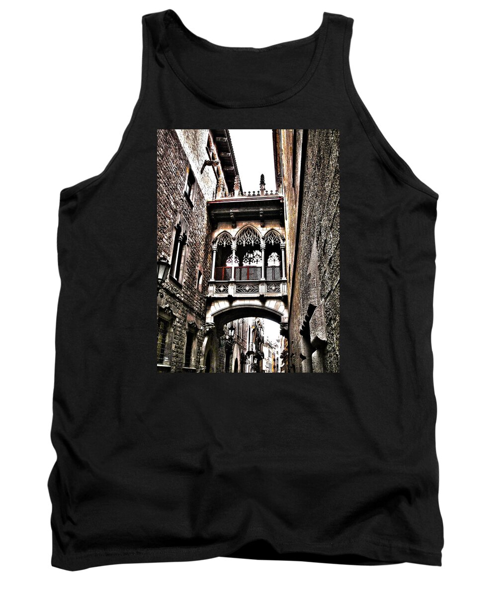 Europa Tank Top featuring the photograph Bishop's Street - Barcelona by Juergen Weiss