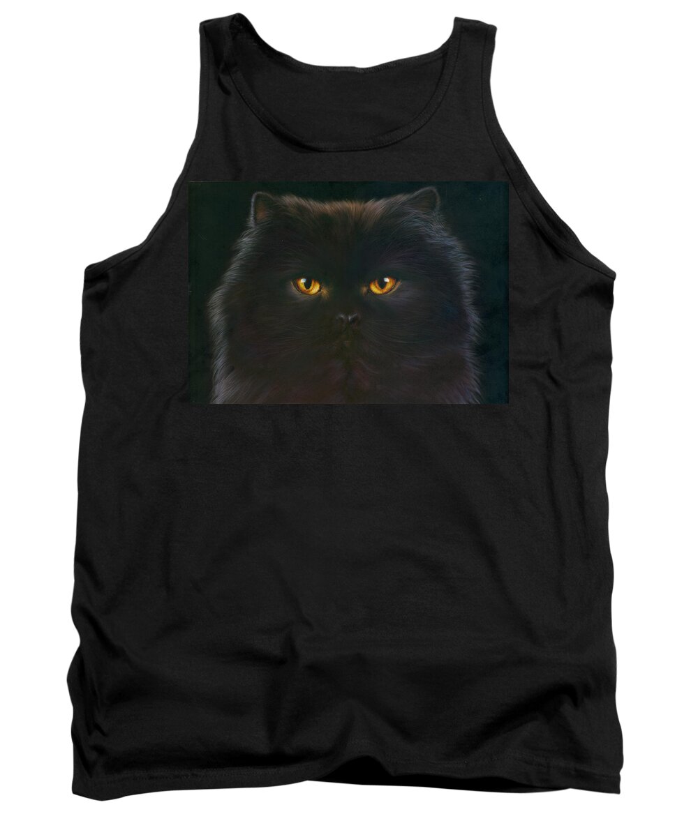 Andrew Farley Tank Top featuring the photograph Black Persian by MGL Meiklejohn Graphics Licensing