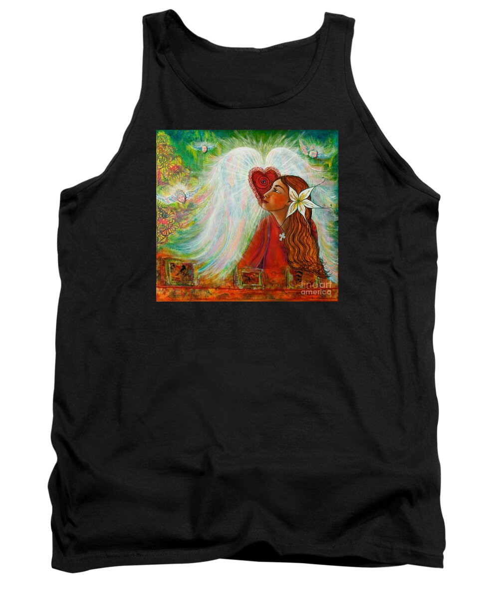 Madonna Painting Tank Top featuring the painting Blessed Visit by Deborha Kerr