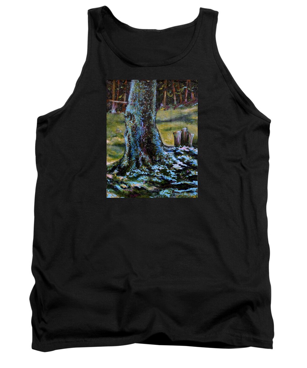 Trees Tank Top featuring the painting Blue Fairy Tree by Tamara Kulish
