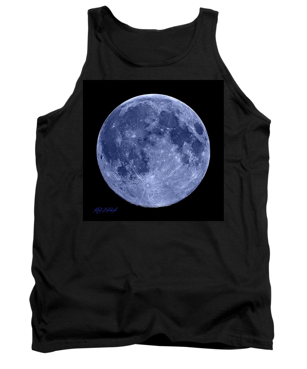 Moon Tank Top featuring the photograph Blue Moon by Mark Blauhoefer