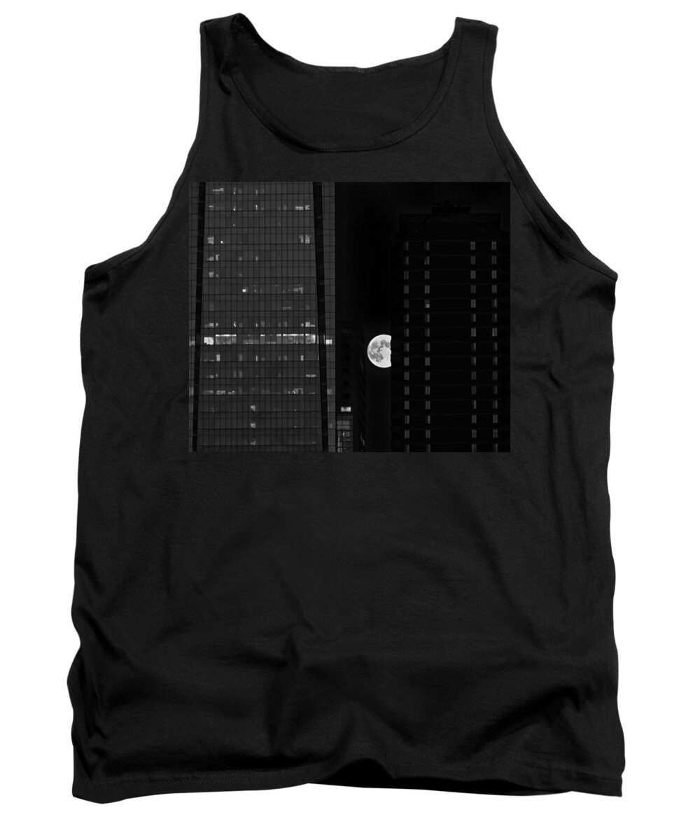 Lunar Tank Top featuring the photograph Blue Moon by Rob Dietrich