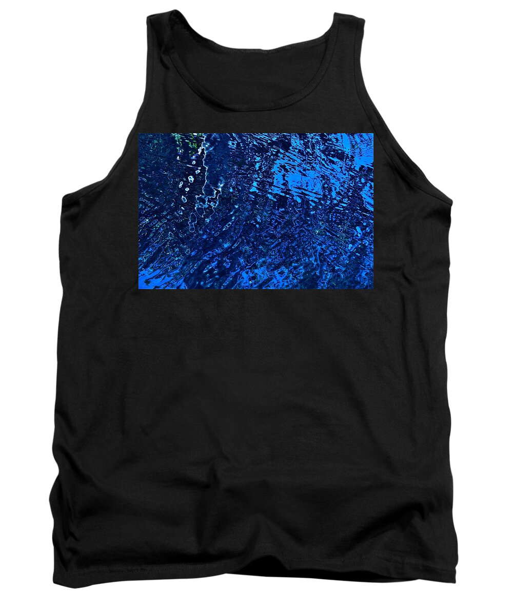 Water Tank Top featuring the photograph Blue Silhouette Pond magic by Lehua Pekelo-Stearns