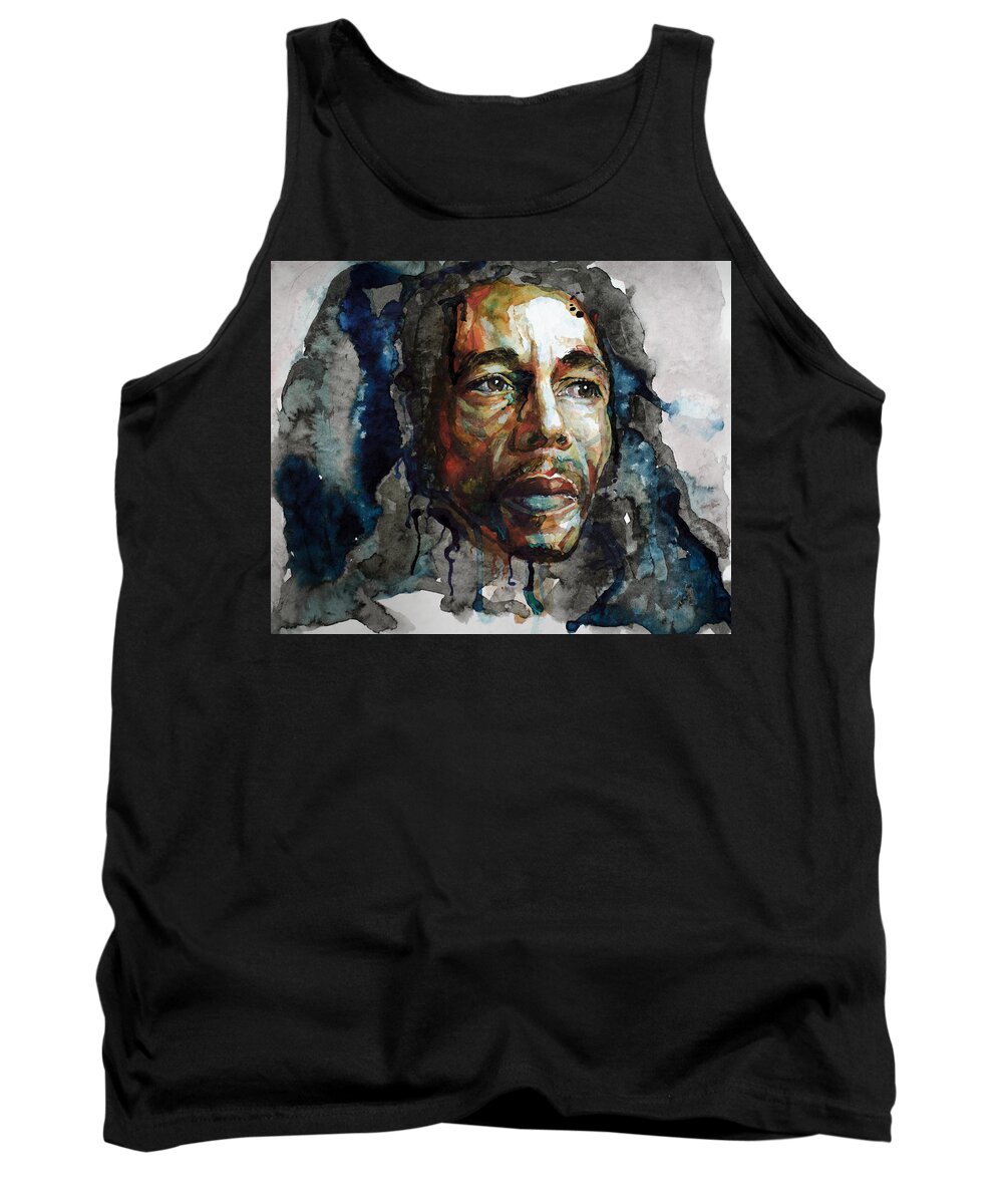 Bob Marley Tank Top featuring the painting Bob Marley by Laur Iduc