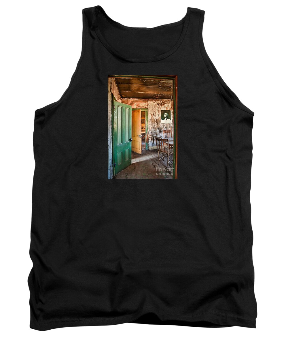 Bodie Tank Top featuring the photograph Bodie Doors by Alice Cahill