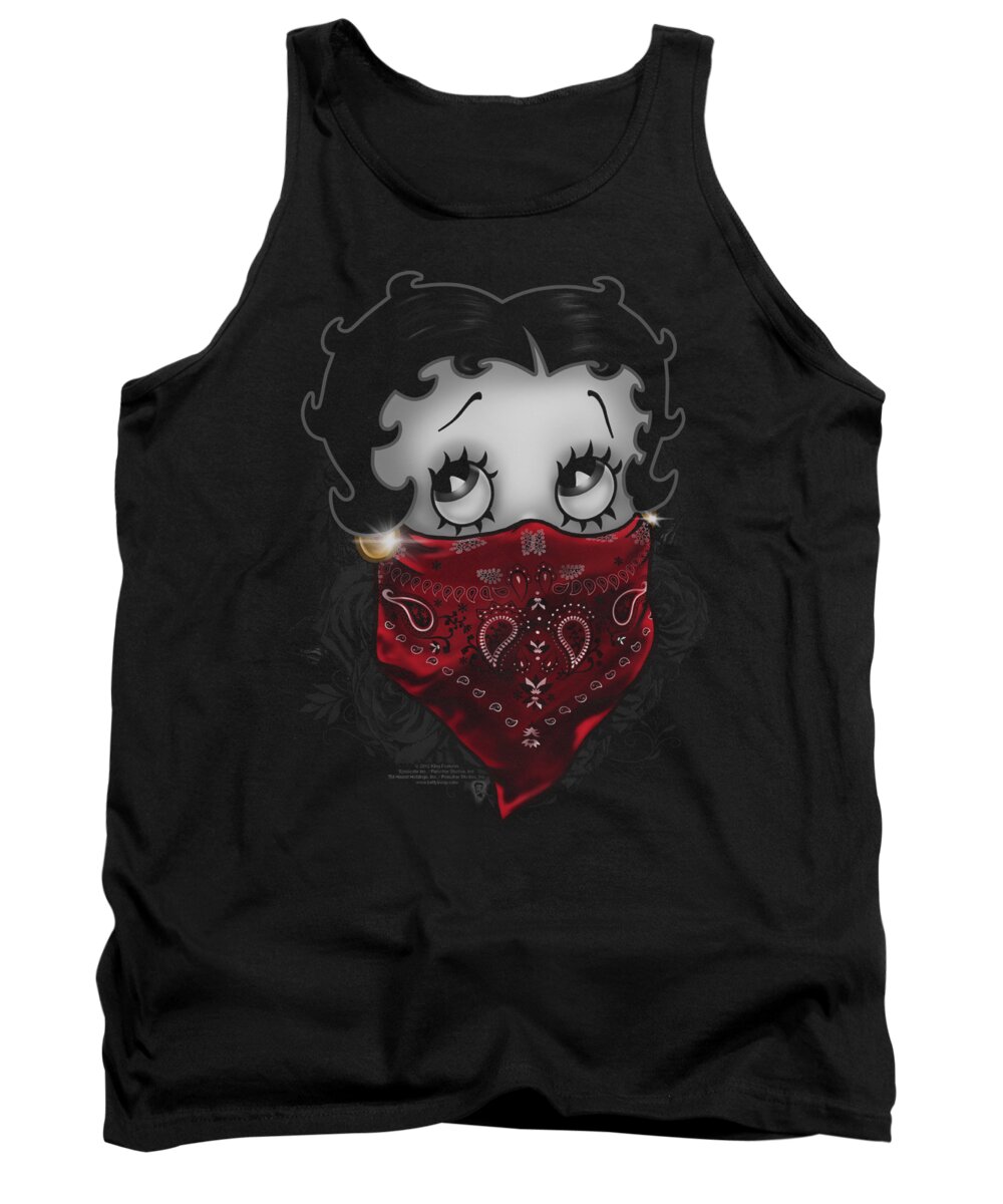Betty Boop Tank Top featuring the digital art Boop - Bandana And Roses by Brand A
