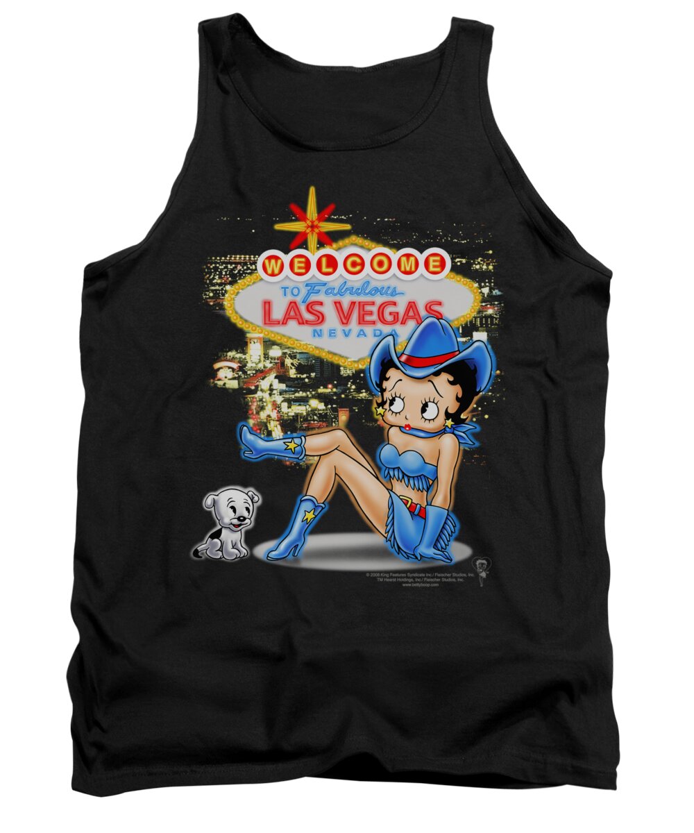 Betty Boop Tank Top featuring the digital art Boop - Welcome Las Vegas by Brand A
