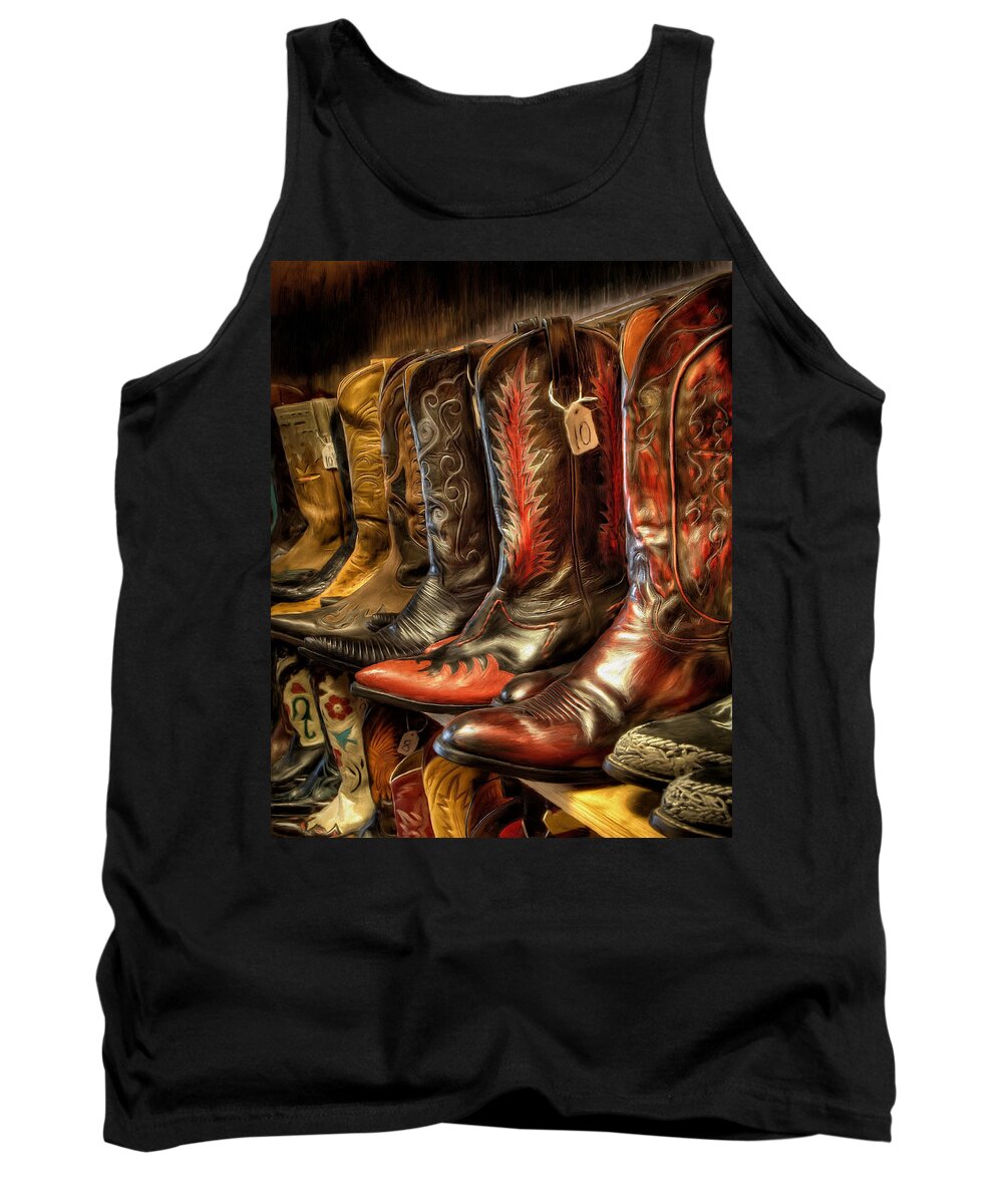 Boot Rack Tank Top featuring the painting Boot Rack by Michael Pickett