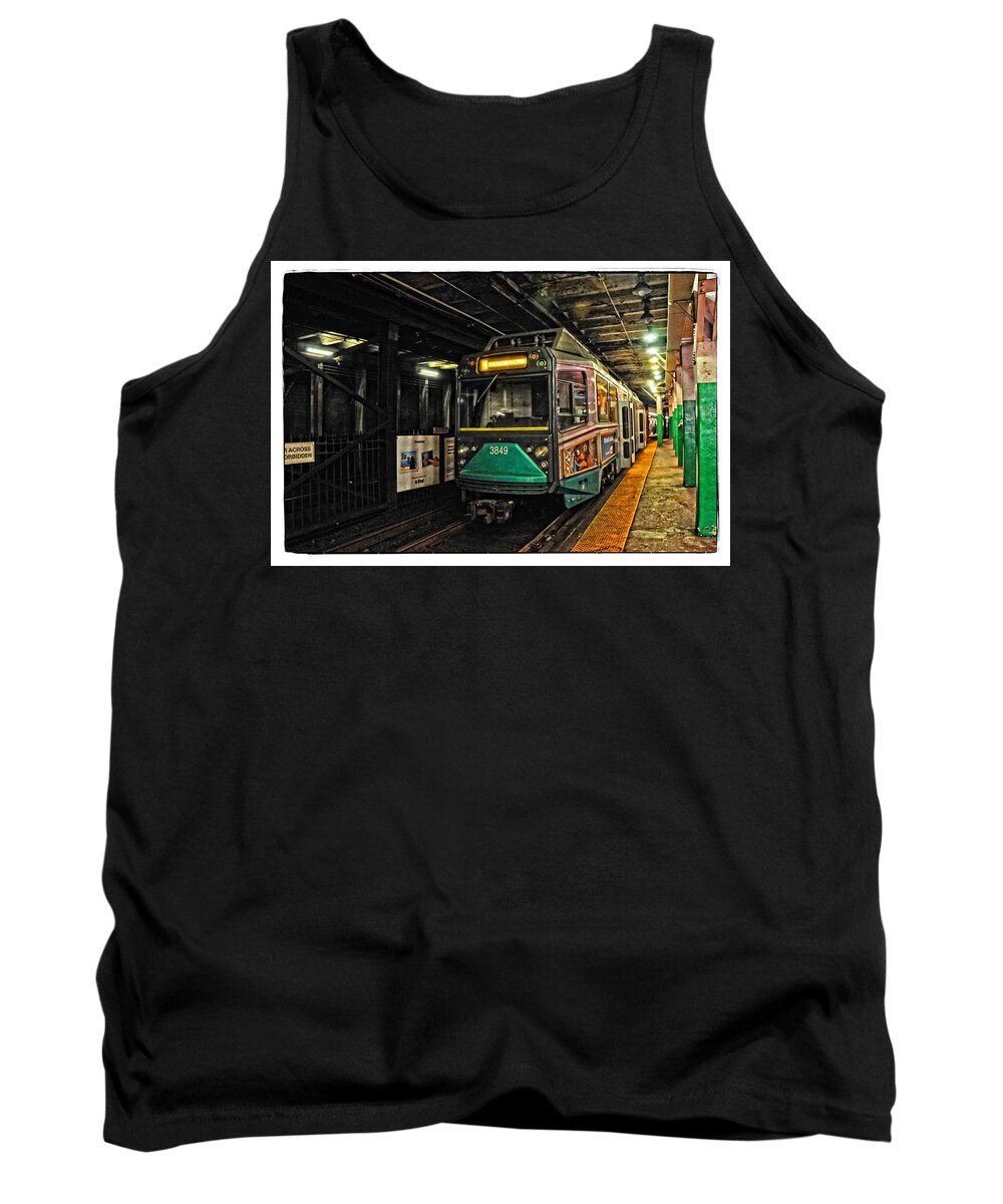 Train Tank Top featuring the photograph Boston's MBTA Green Line by Mike Martin