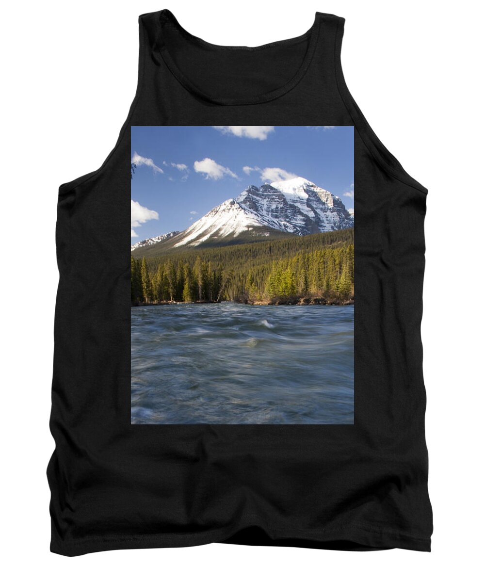 Landscape Tank Top featuring the photograph Bow River at Lake Louise by Tony Mills
