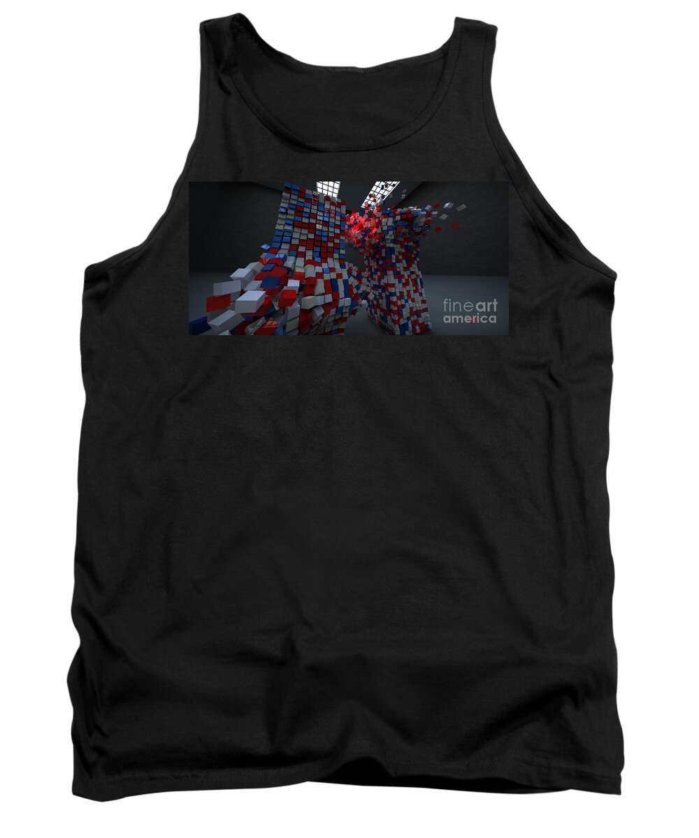 Collide Tank Top featuring the digital art Breakthru by William Ladson