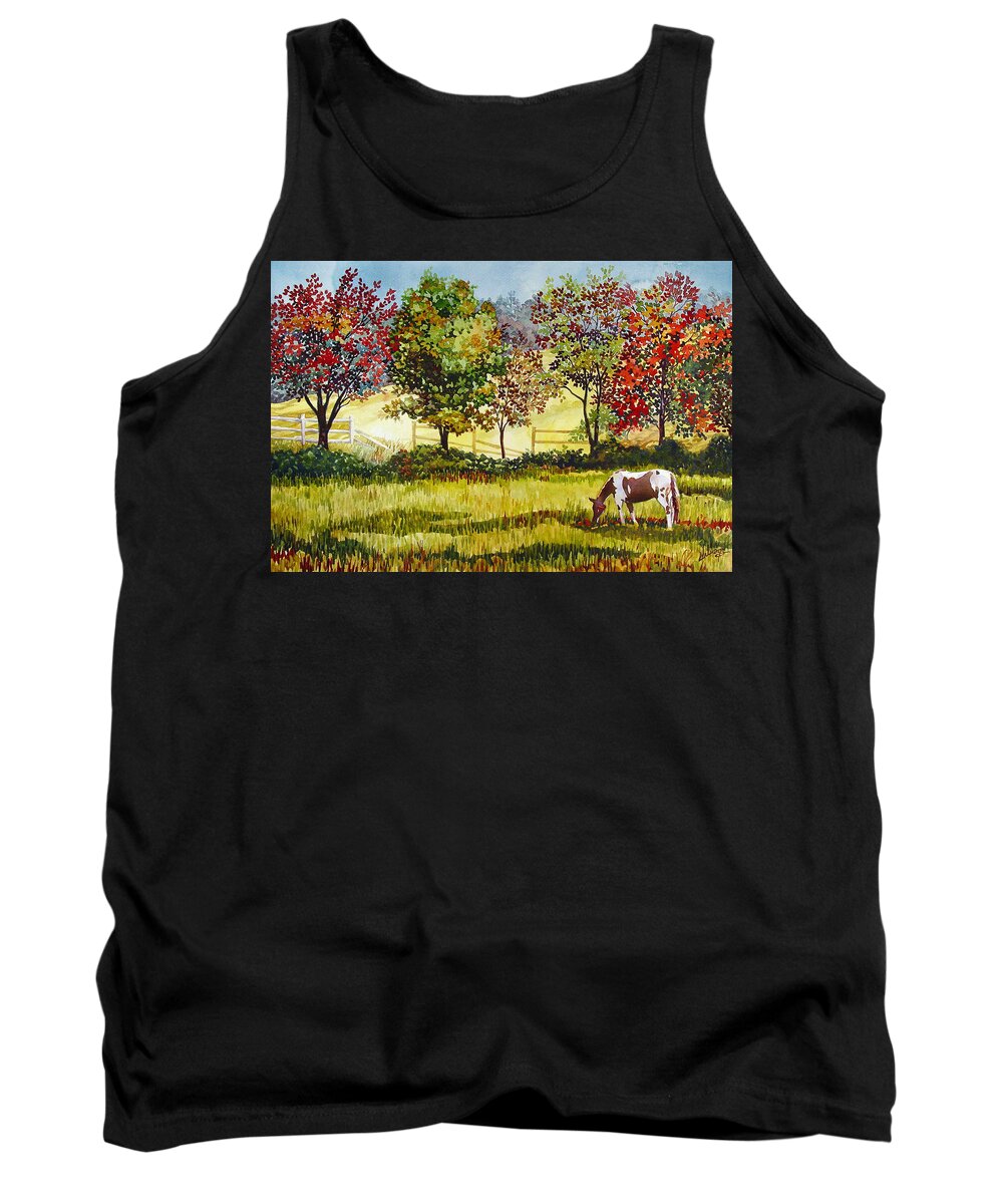 Horse. Horses Tank Top featuring the painting Broken Fences by Mick Williams