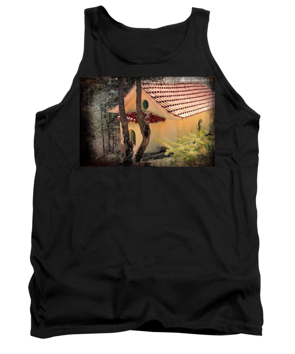 Built Tank Top featuring the photograph Built in a forest by Milena Ilieva