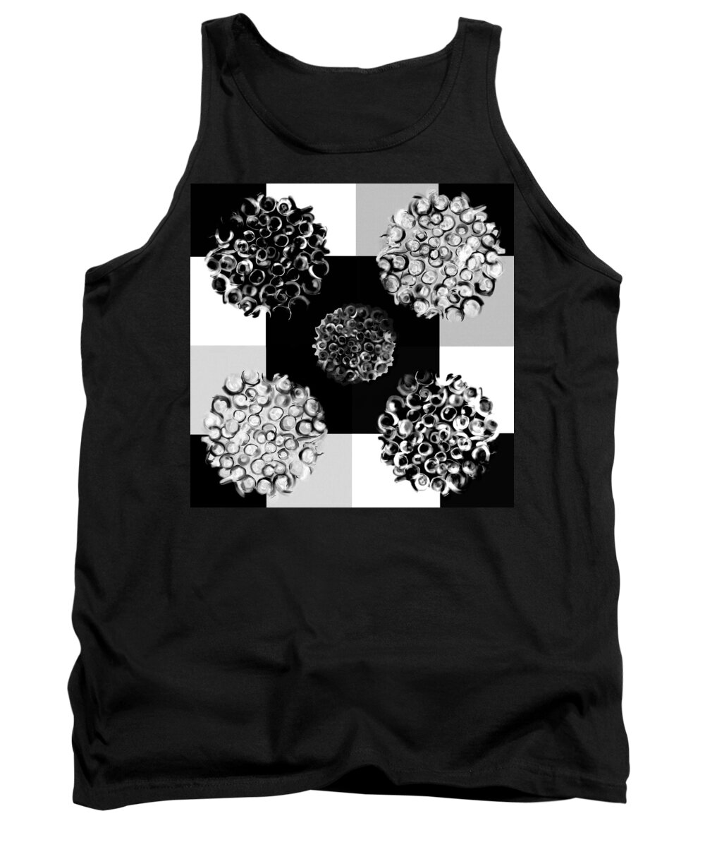 Abstract Tank Top featuring the digital art BW Spreeze by Christine Fournier