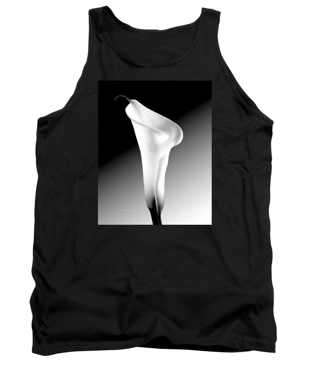 Calla Lily Tank Top featuring the photograph Calla Lily BW by Richard J Thompson 