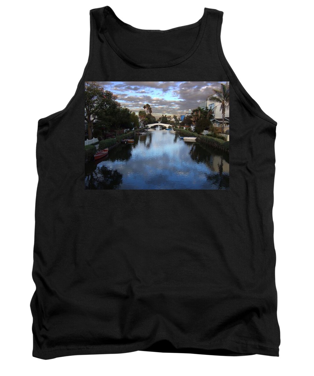 Los Angeles Tank Top featuring the photograph Canal by Steve Ondrus