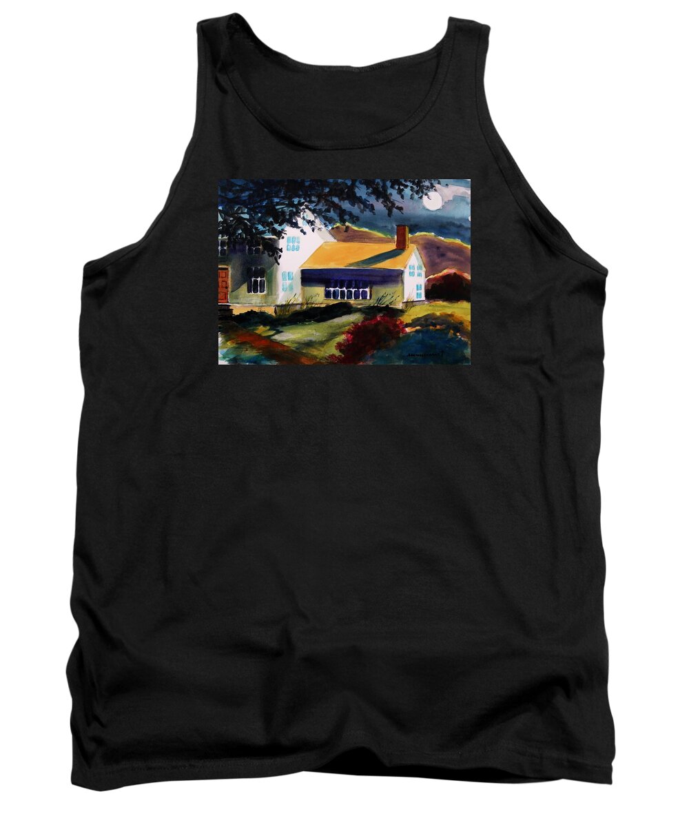 Landscape Tank Top featuring the painting Cape Cod Moon by John Williams
