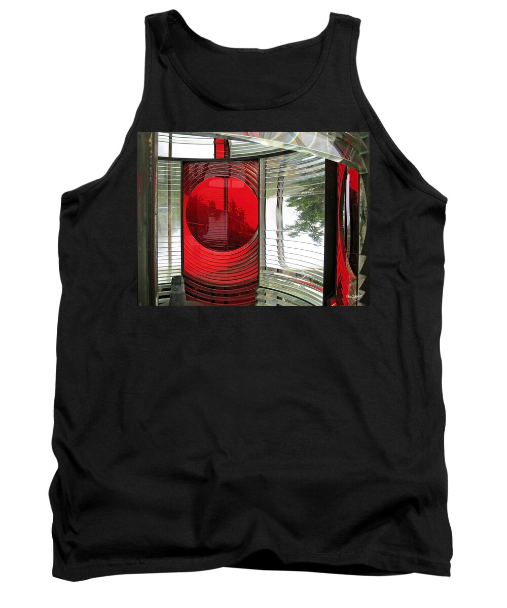 Red Tank Top featuring the photograph Cape Meares Light by Shanna Hyatt