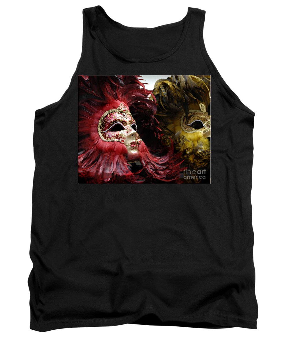  Italy Tank Top featuring the photograph Carnival Masks Venice Italy by Bob Christopher