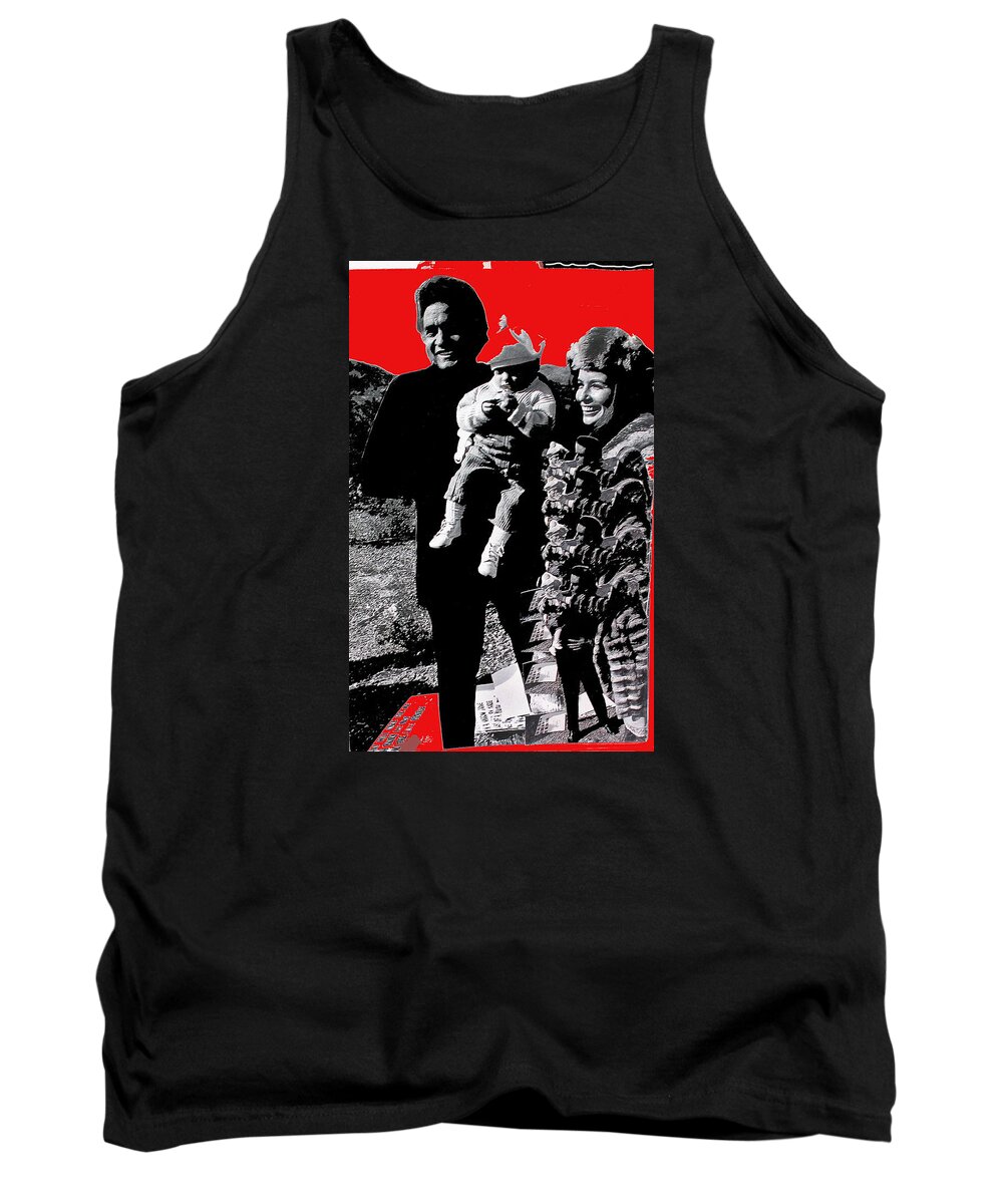 Cash Family In Red Old Tucson Az Collage Cue Cards Tank Top featuring the photograph Cash family in red Old Tucson Arizona 1971-2008 by David Lee Guss