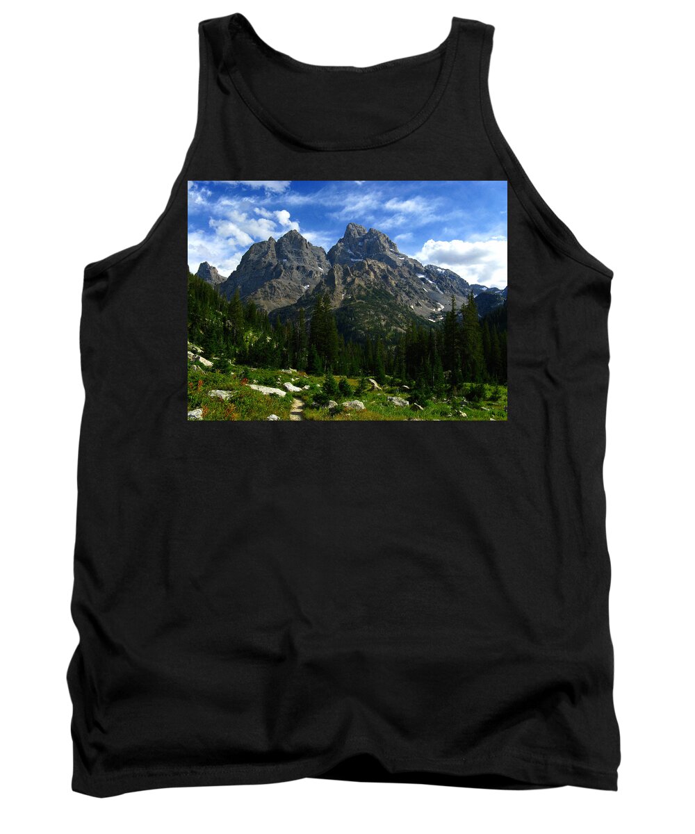 The Cathedral Group Tank Top featuring the photograph Cathedral Group from the Northwest by Raymond Salani III