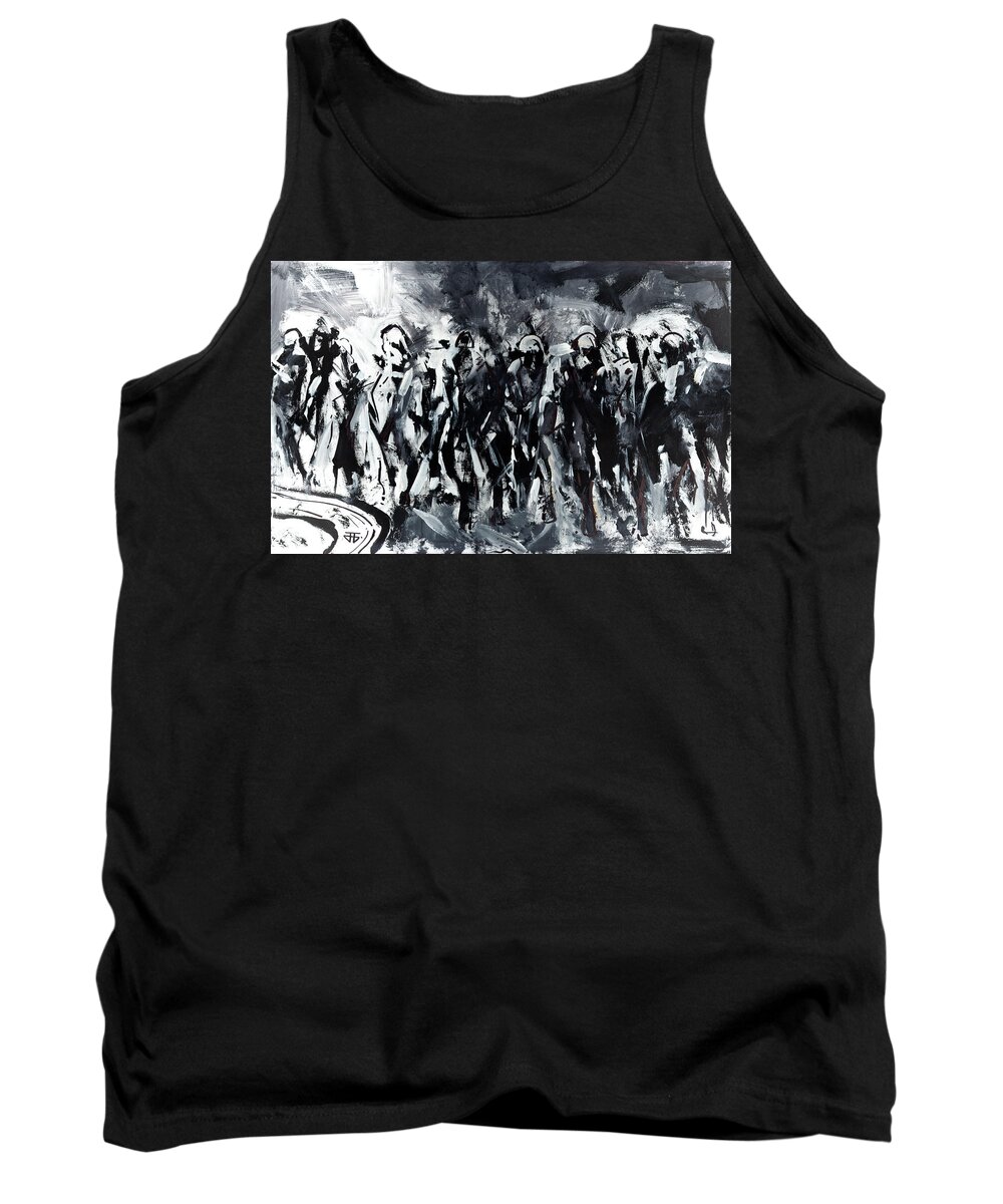 Horse Racing Tank Top featuring the painting Chaos Curve by John Gholson