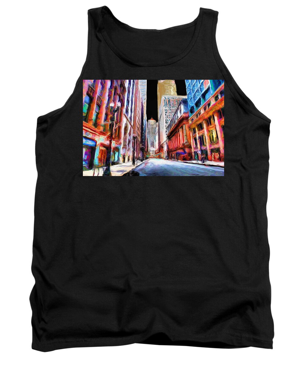 Chicago Board Of Trade Tank Top featuring the painting Chicago Board of Trade by Ely Arsha