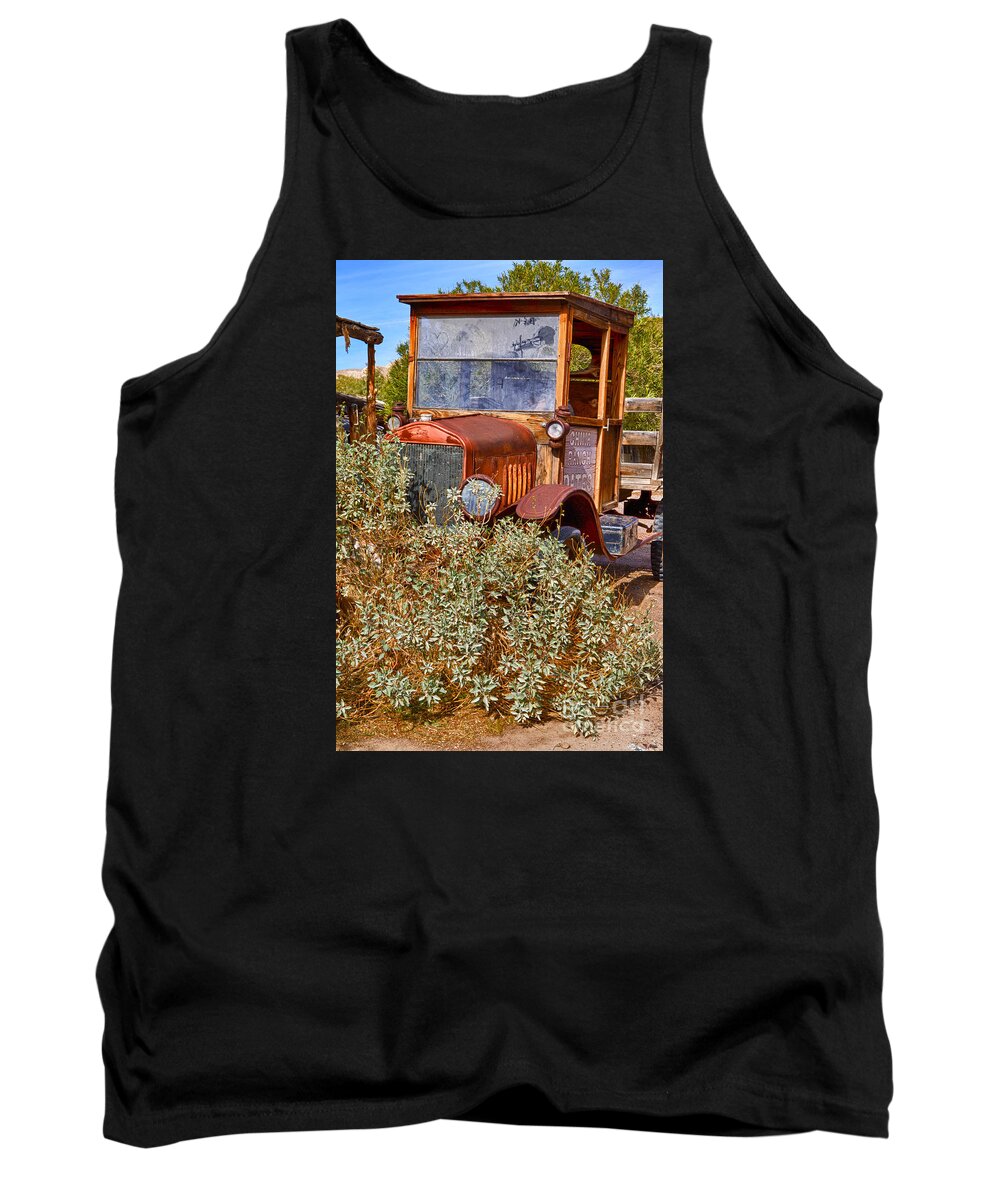 Antique Tank Top featuring the photograph China Ranch Truck by Jerry Fornarotto