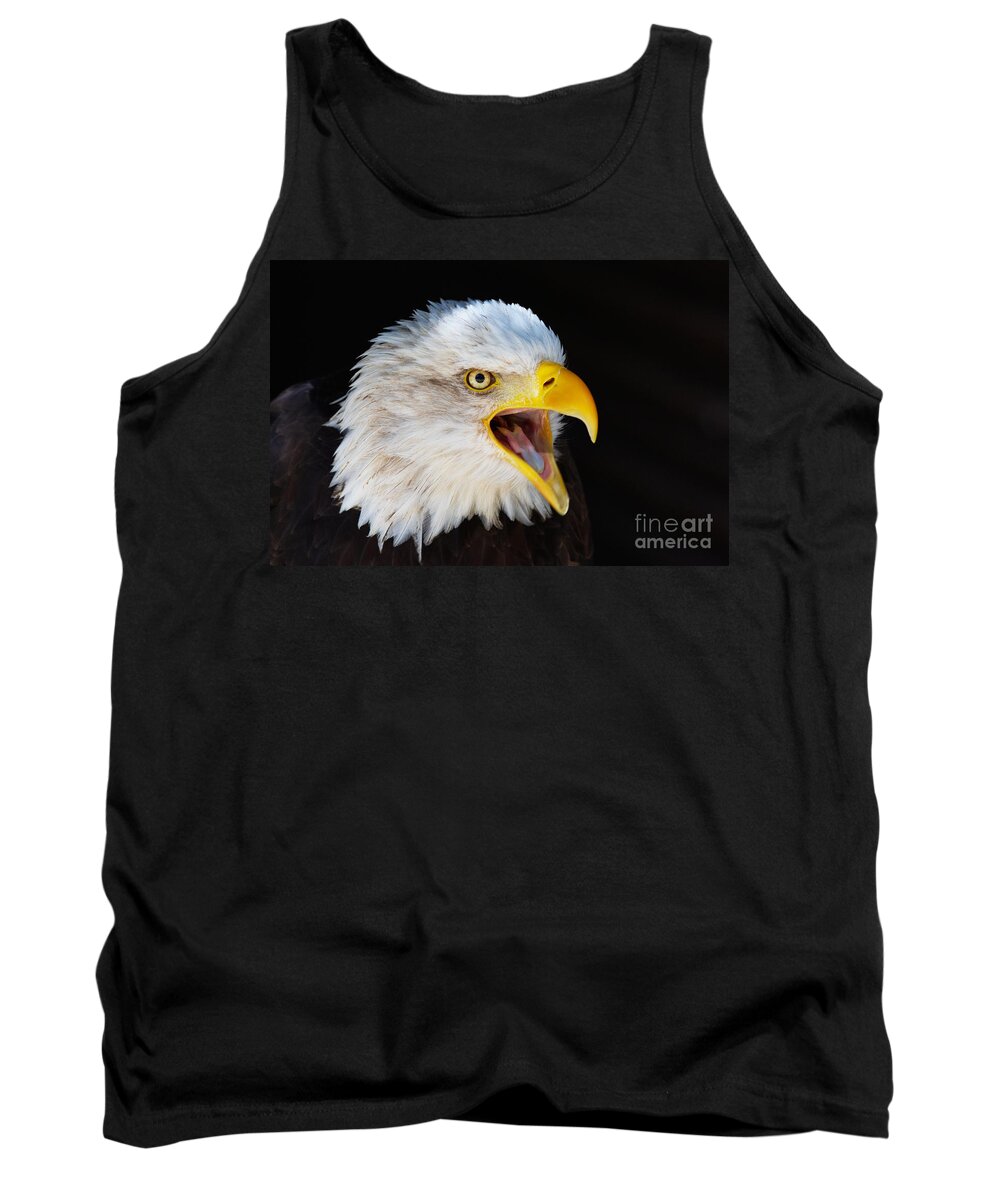 Alaska Tank Top featuring the photograph Closeup portrait of a screaming American Bald Eagle by Nick Biemans