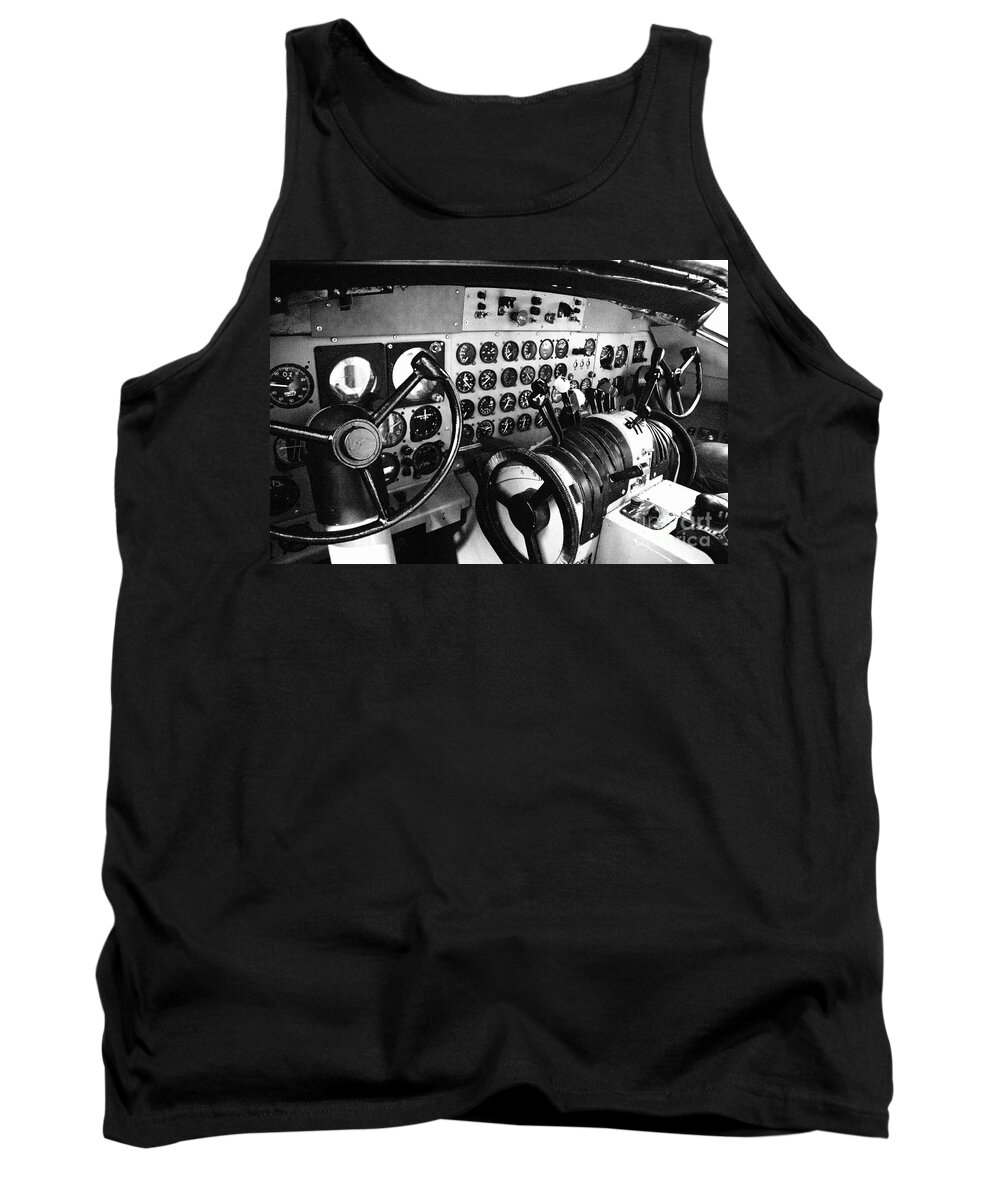  Cockpit Tank Top featuring the photograph Cockpit of an old plane 5 by Micah May