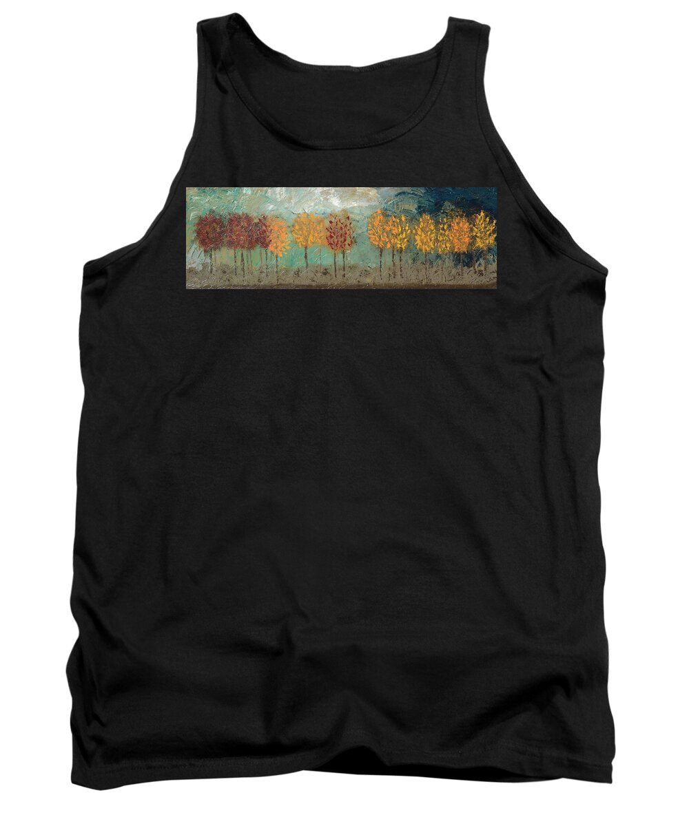 Fall Trees Tank Top featuring the painting Colorful Trees by Linda Bailey