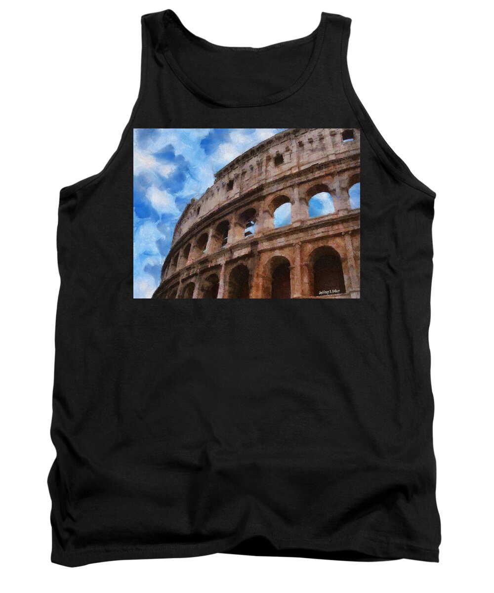 Archaeology Tank Top featuring the painting Colosseo by Jeffrey Kolker