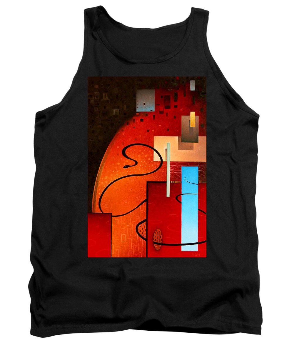 Abstract Tank Top featuring the painting Complicity's Bliss by T S Carson