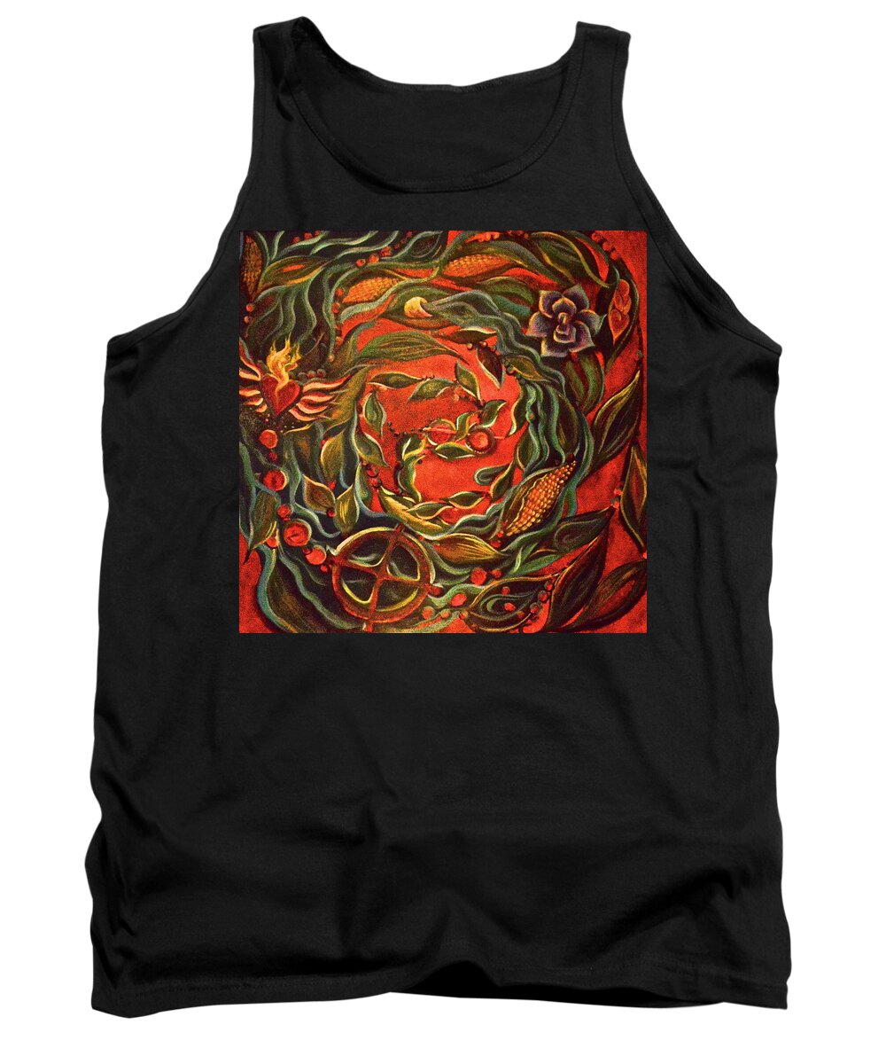  Tank Top featuring the painting Corn and Water Prayer by Crystal Charlotte Easton