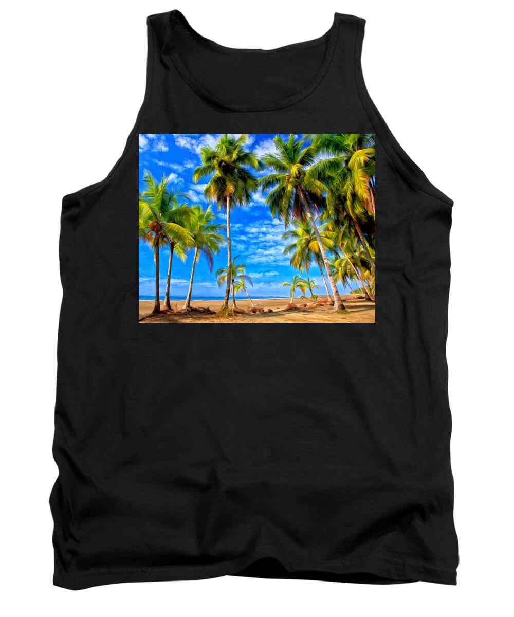 Tropical Tank Top featuring the painting Costa Rican Paradise by Michael Pickett