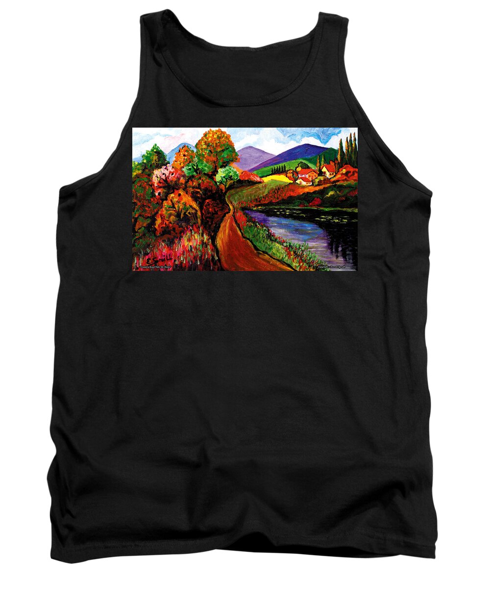 Everett Spruill Tank Top featuring the painting Country Road Take Me Home by Everett Spruill