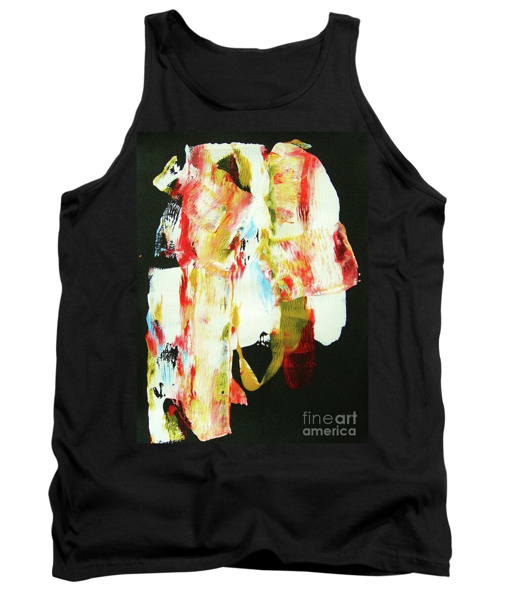 Abstraction Tank Top featuring the painting CRAZY HORSE an American Hero by Thea Recuerdo