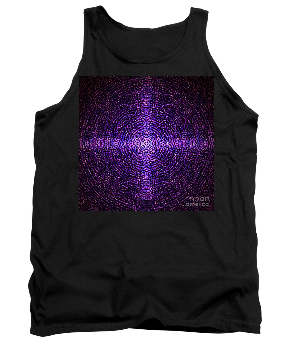 Purple Tank Top featuring the digital art Cross 6 Purp by Dale Crum