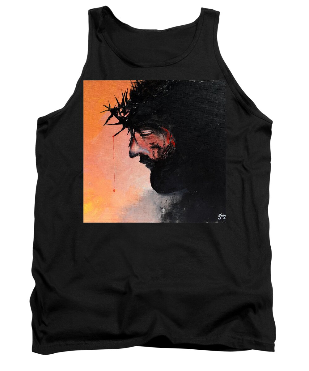Christ Tank Top featuring the painting Blood of the Redeemer by Gary Smith