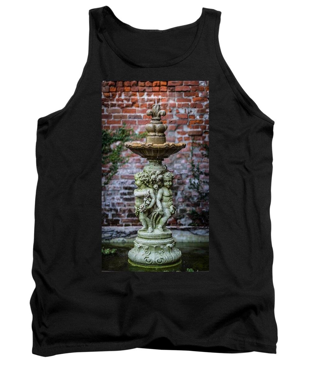 New Orleans Tank Top featuring the photograph Cupid Fountain by David Downs