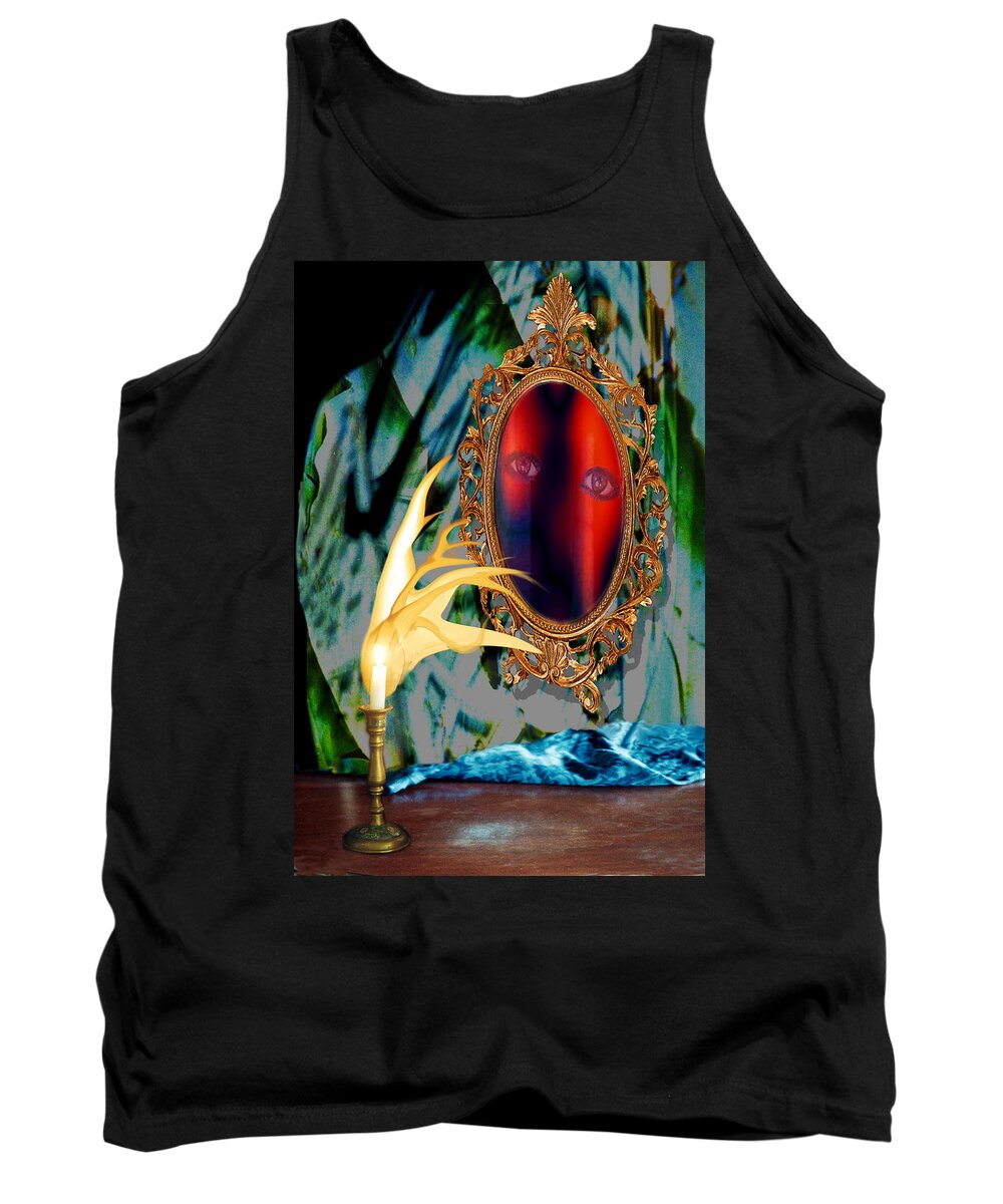 Dark Tank Top featuring the digital art Dark Mirror 2 by Lisa Yount