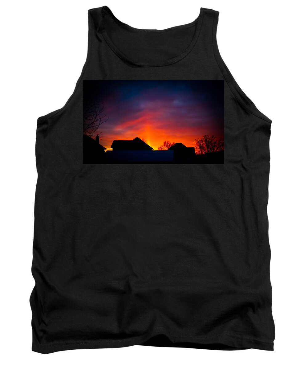 Sunset Tank Top featuring the photograph Dark Sunset by Jonny D