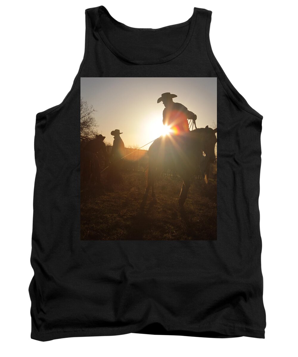 Texas Cowboys Tank Top featuring the photograph Daybreak by Diane Bohna