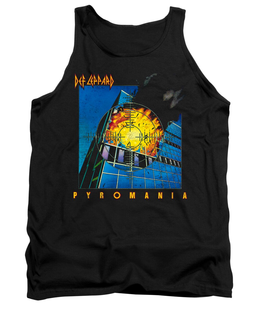 Album Cover Tank Top featuring the digital art Def Leppard - Pyromania by Brand A
