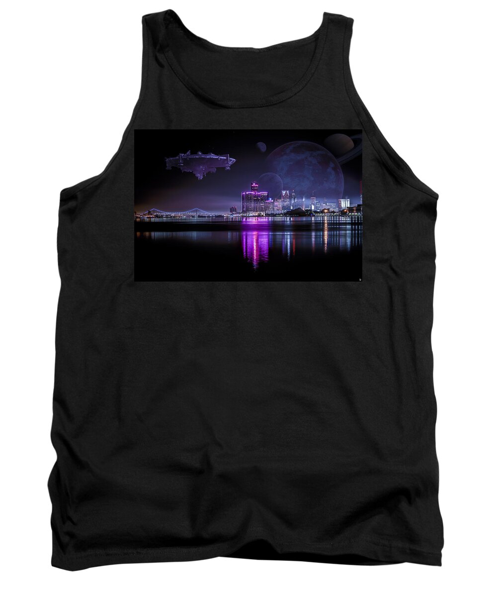 Detroit Tank Top featuring the photograph Detroit Worlds by Nicholas Grunas